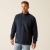 Men's Ariat FR Primo Fleece 2.0 1/4 Zip Sweater | Navy flame,resistant,retardant,frc,quarter,oil,gas,construction,electric