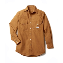 Rasco FR 10 oz Duck Snap Shirt | Brown carhartt, flame, resistant, retardant