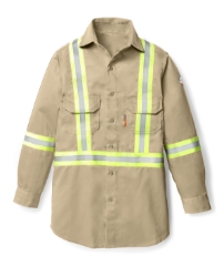Rasco FR Uniform Shirt with Reflective Trim | Khaki 