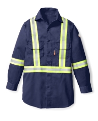 Rasco FR Uniform Shirt with Reflective Trim | Navy 