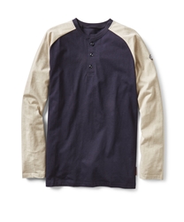 Rasco Flame Resistant Two Tone Henley T-Shirt | Khaki/Navy 