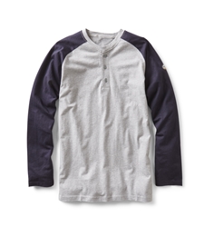 Rasco Flame Resistant Two Tone Henley T-Shirt | Navy/Gray 