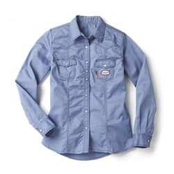 Rasco Womens Flame Resistant Work Shirt W/ Snaps | Work Blue 