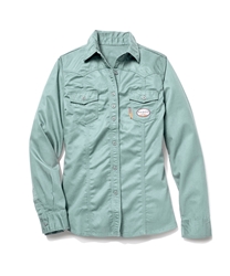 Rasco Womens Flame Resistant Work Shirt W/ Buttons | Sage Green 