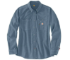 Women's Carhartt FR Force Relaxed-Fit Lightweight Long-Sleeve Button-Front Shirt | Steel Blue 